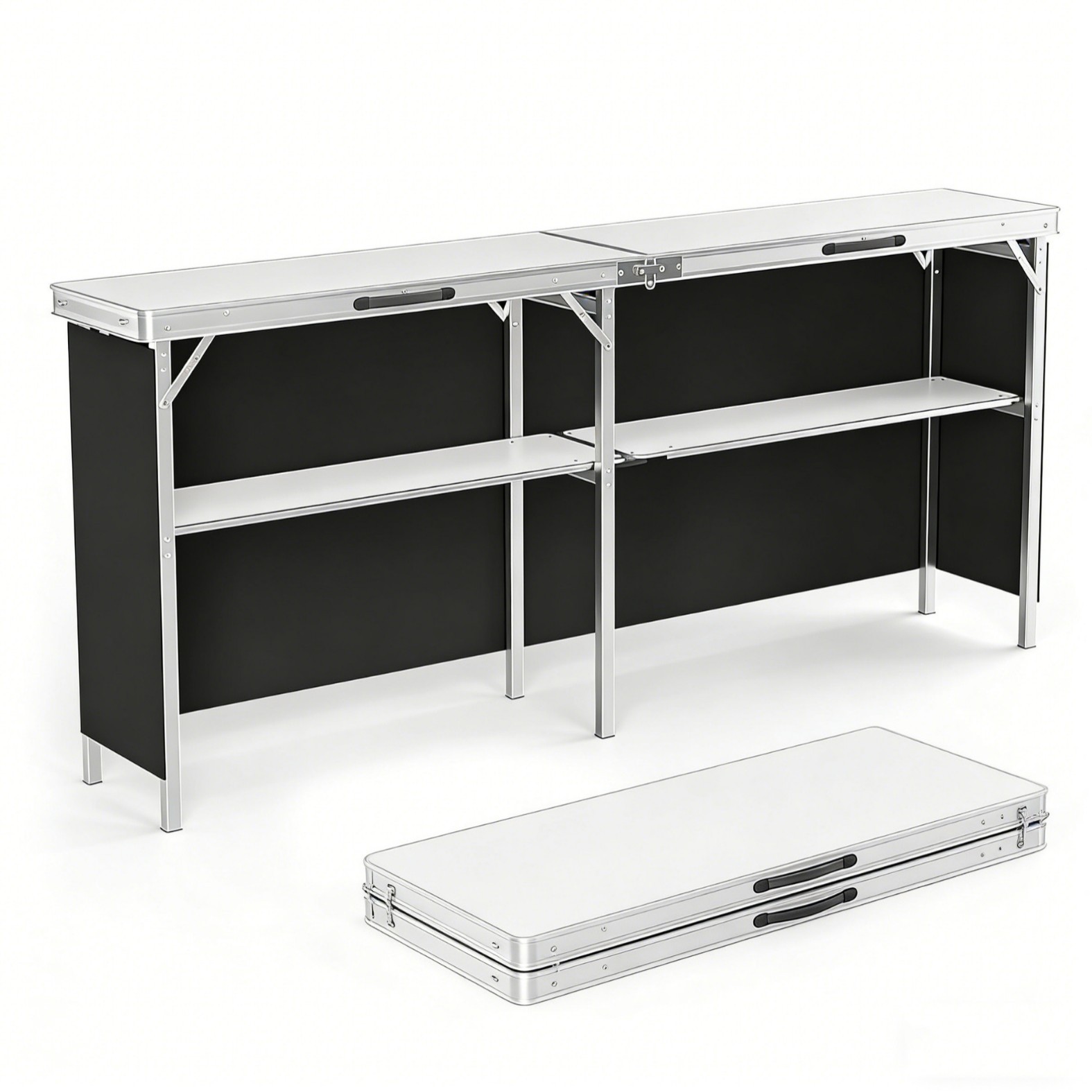 Outdoor Camping Table With Storage - Tavolo Pieghevole in Lega di Alluminio