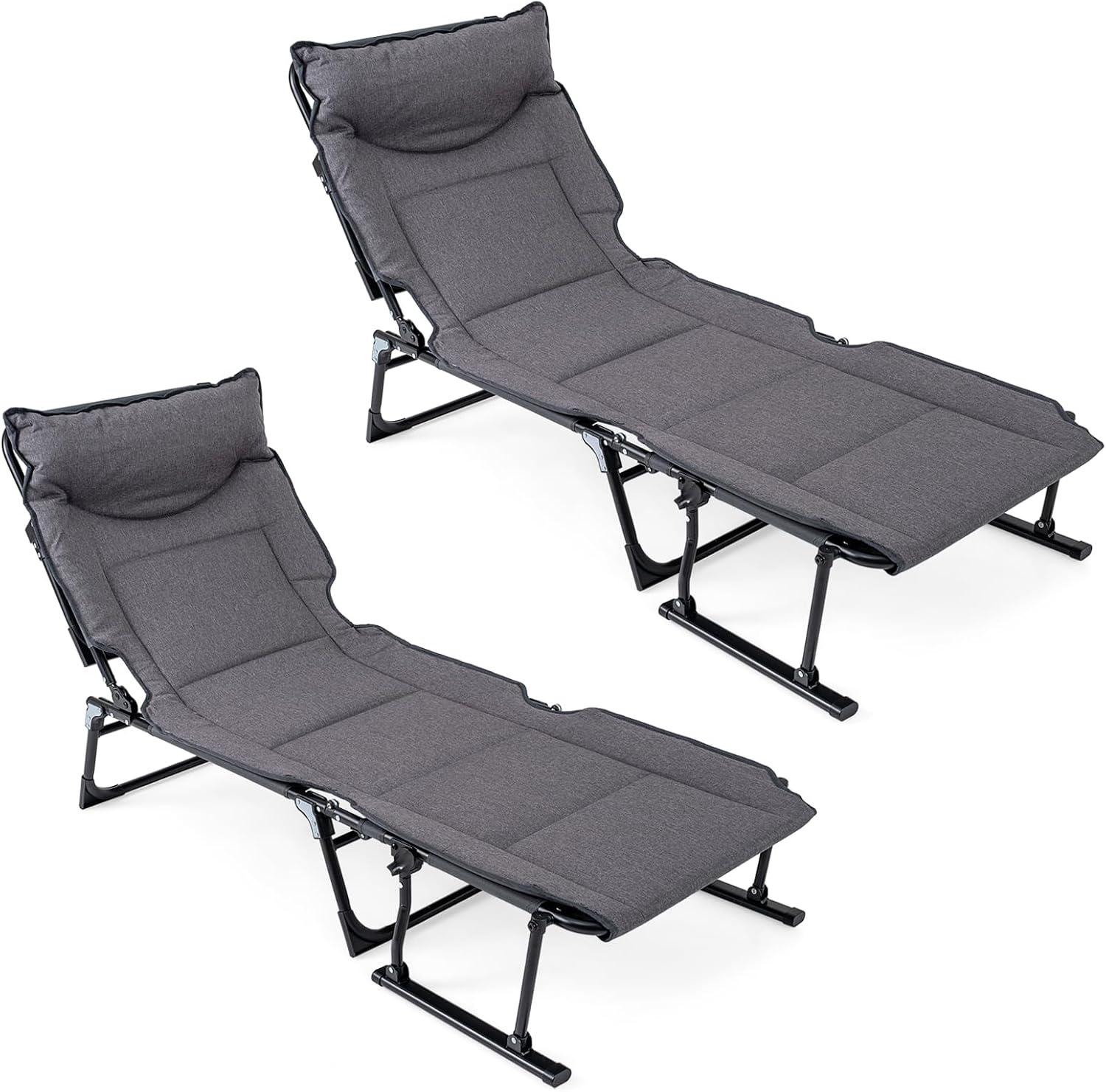 Outdoor Camping Recliner Chairs - Set di 2 sedie a sdraio