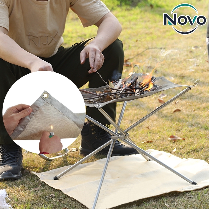 Outdoor Camping Fireplace - Tappetino ignifugo per campeggio all'aperto, per