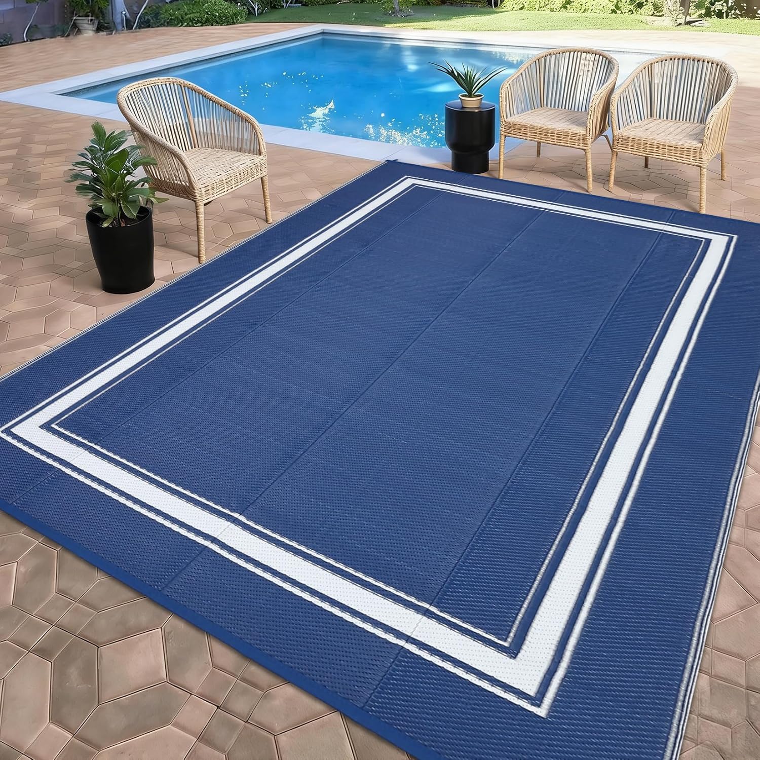 Outdoor Camping Rugs 8X10 - Tappeto da Esterno 8x10/9X12FT, Decorazione per