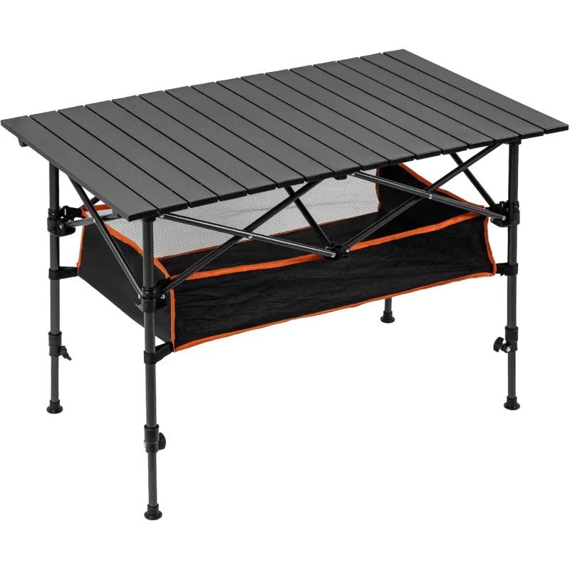 Outdoor Camping Table With Storage - Tavolo da Campeggio con Cestino Portaoggetti,