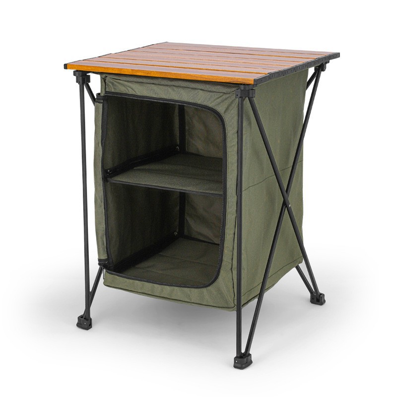 Outdoor Camping Table With Storage - Armadio Pieghevole in Lega di Alluminio,