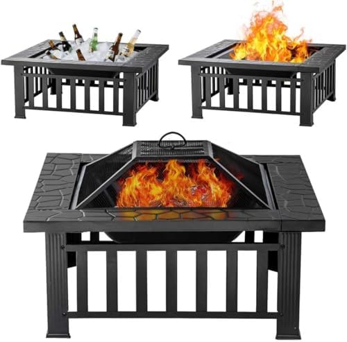 Outdoor Camping Fireplace - Tavolo con Braciere da 32 Pollici,
