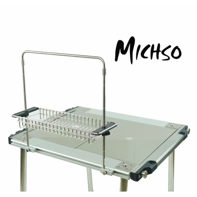 Outdoor Camping Table With Storage - Supporto Estensibile per Tavolo da Campeggio