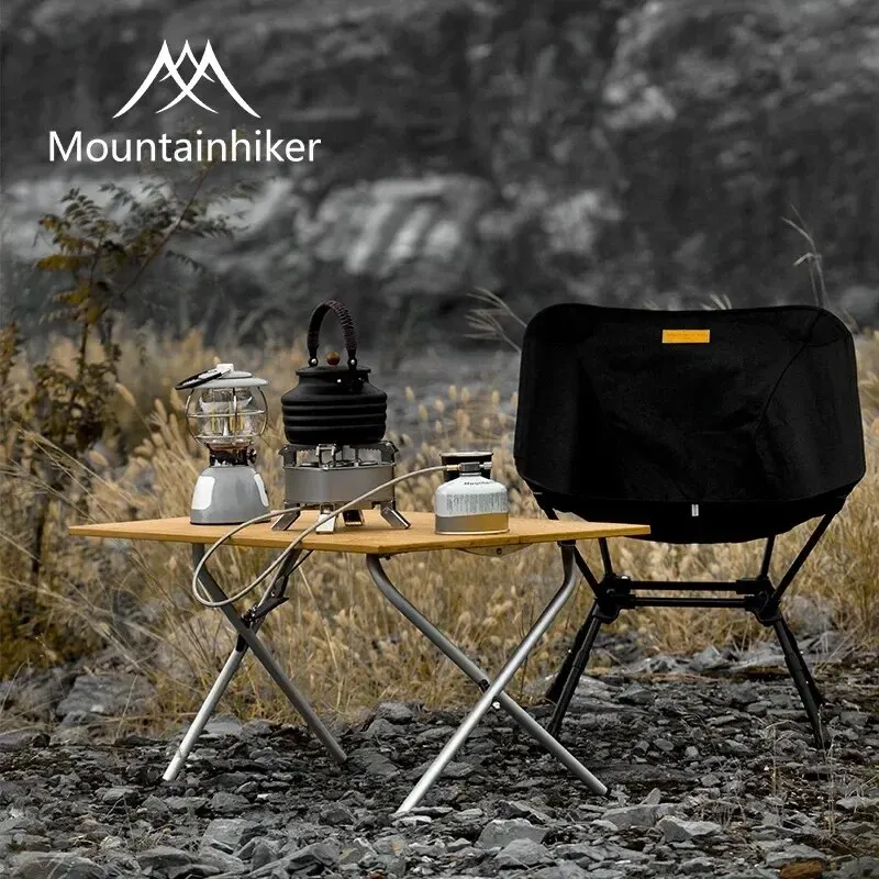 Outdoor Camping Table With Storage - MOUNTAINHIKER Tavolo Pieghevole in Bambù 2/3,