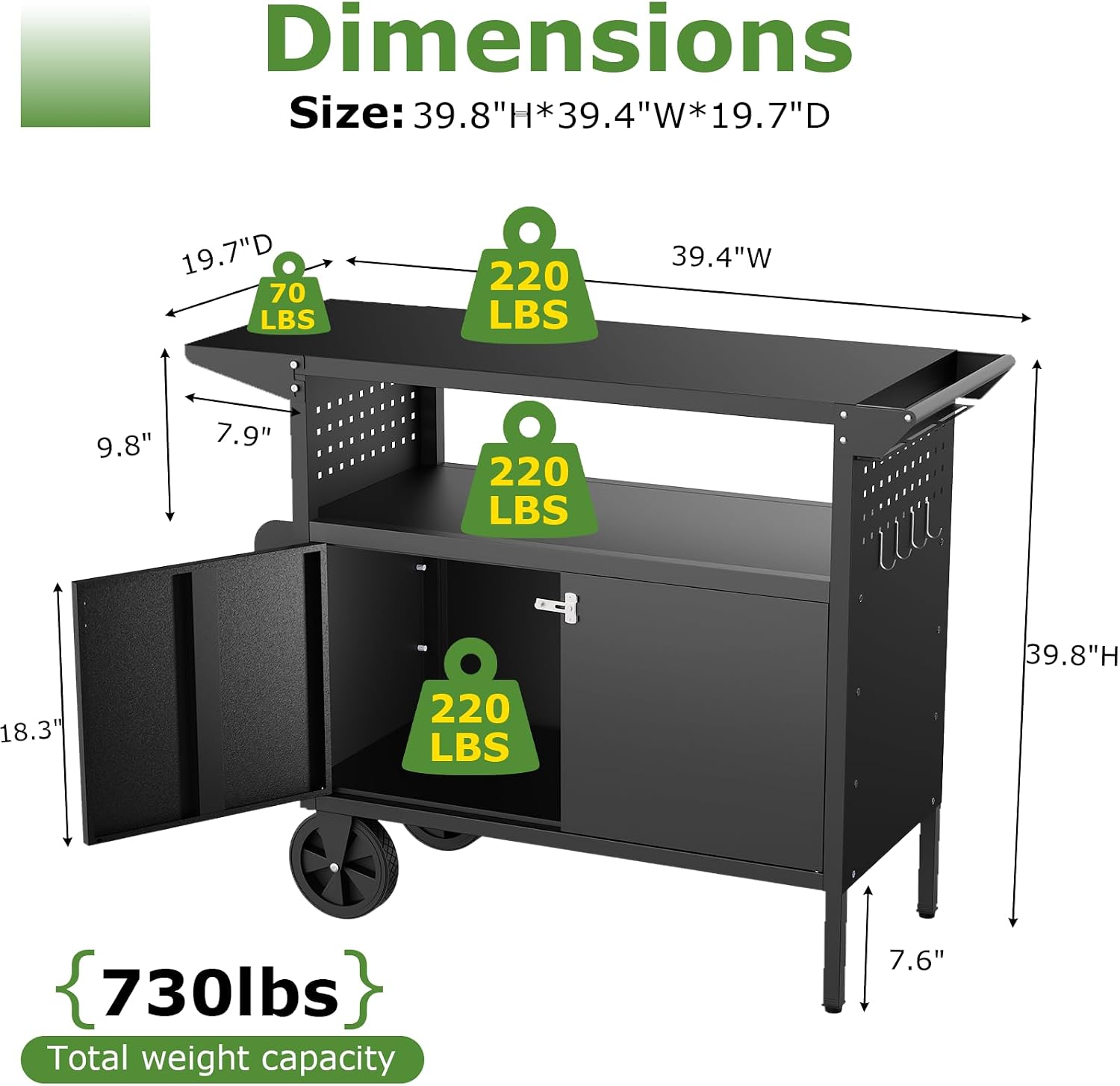 Carrello da esterno per barbec - Outdoor Camping Table With Storage recensione e prezzo