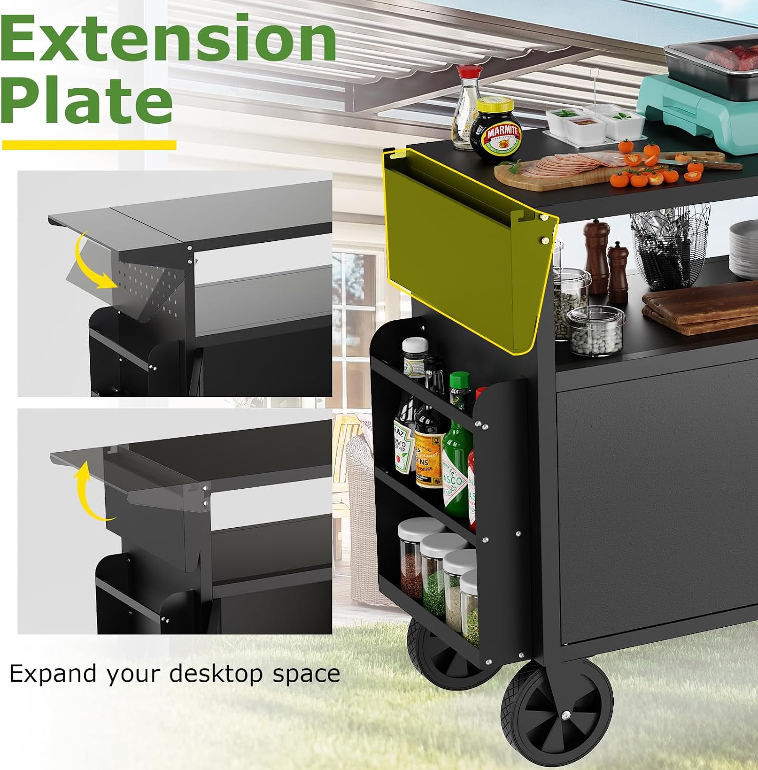 Carrello da esterno per barbec - Outdoor Camping Table With Storage recensione e prezzo