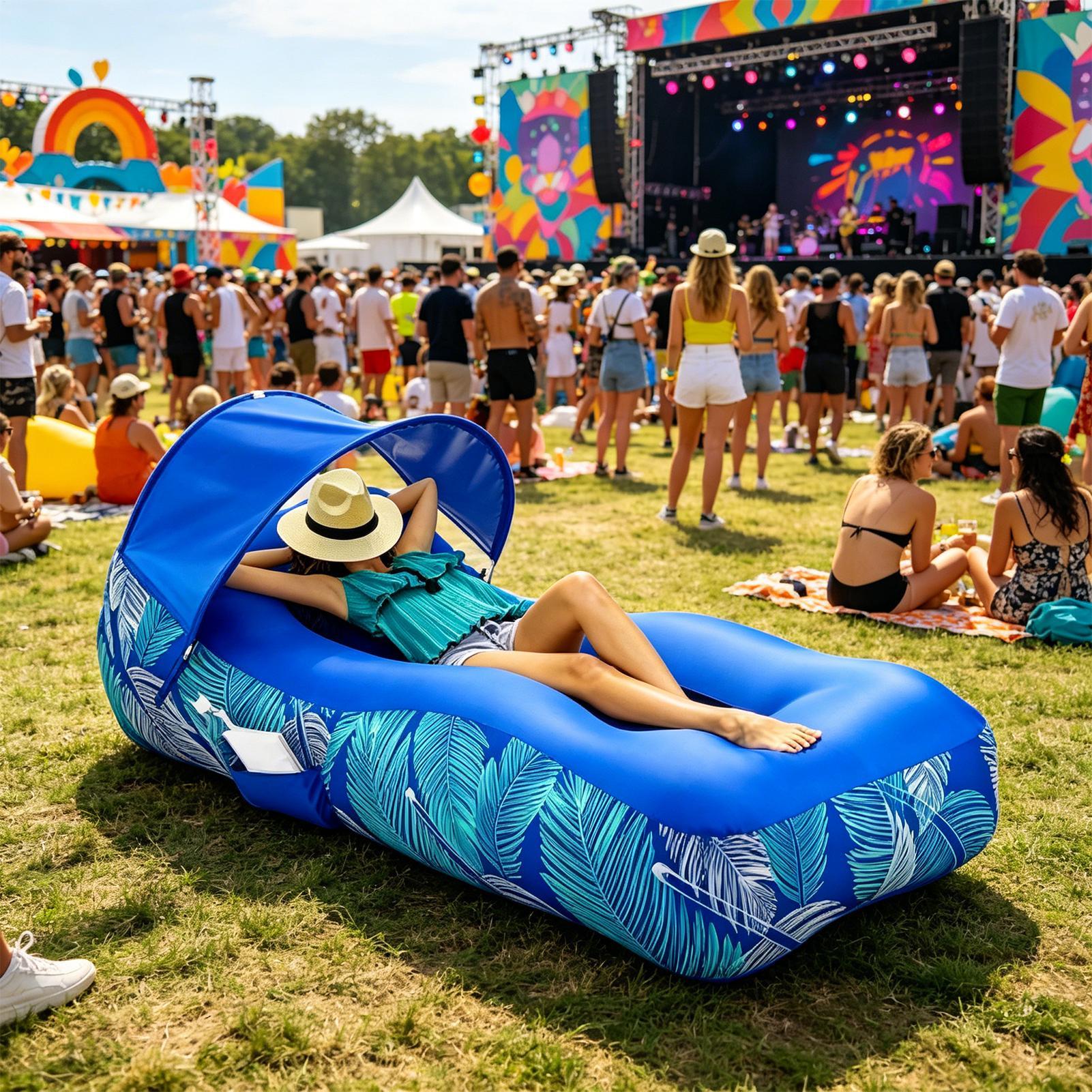 Lettino Gonfiabile con Parasol - Outdoor Camping Couch recensione e prezzo