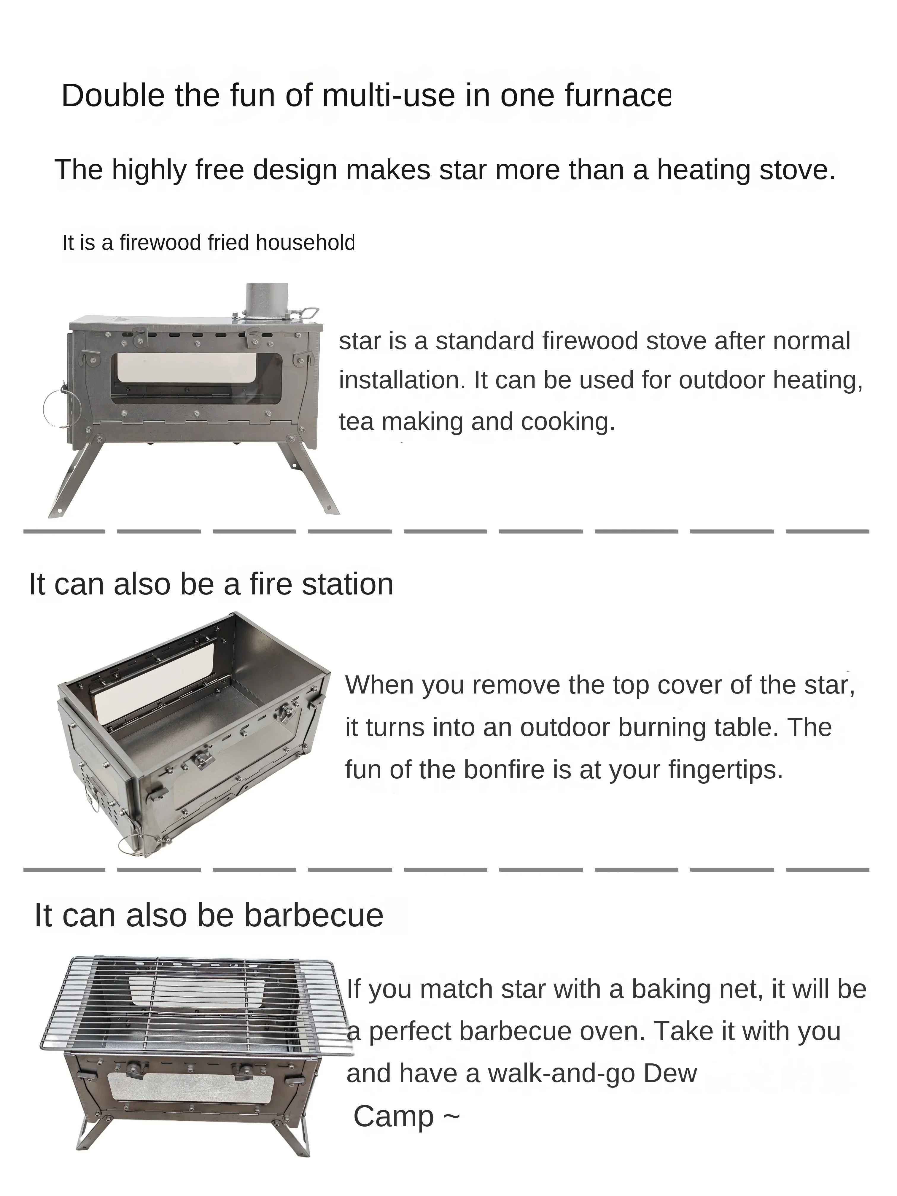 Stufa da ardere pieghevole in  - Outdoor Camping Heater For Tent recensione e prezzo