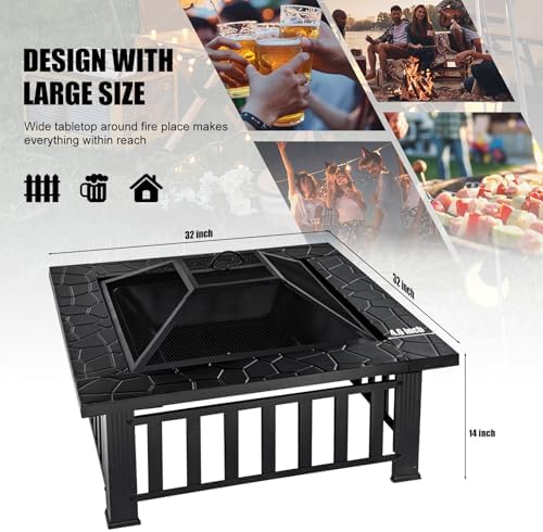 Tavolo con Braciere da 32 Poll - Outdoor Camping Fireplace recensione e prezzo